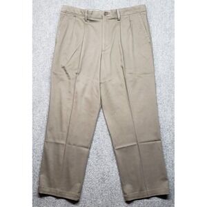 Dockers WF Pants Mens 36X29 Brown Easy Khaki Pleated Classic Fit Comfort New